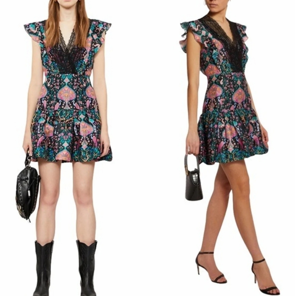 SANDRO PARIS LINEN SILK MINI DRESS
